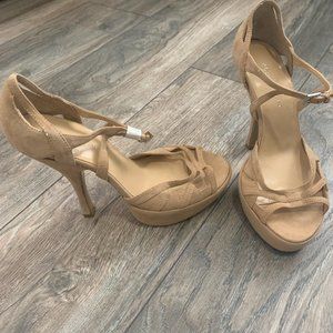 NEW COLIN STUART LEATHER PLATFORM HEELS NEVER WORN 8‎